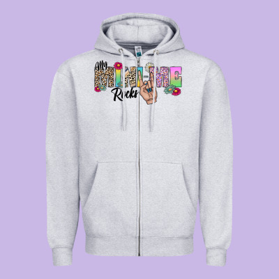My Mini Me Rocks Zipper Hoodie Designed By Cowhidedigitalart