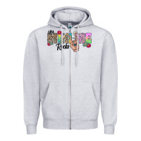 Heather Grey my mini me rocks Zipper Hoodie - CowhideDigitalArt