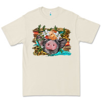 Bone baby pig with floral and western background Premium Tee - BarkalooDesign
