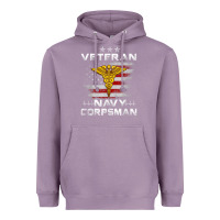 Lavender Veteran Navy Corpsman Patriotic 4th of July Gifts Heavyweight Hoodie - minhPixels