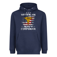 Navy Veteran Navy Corpsman Patriotic 4th of July Gifts Heavyweight Hoodie - minhPixels