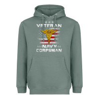 Sage Veteran Navy Corpsman Patriotic 4th of July Gifts Heavyweight Hoodie - minhPixels