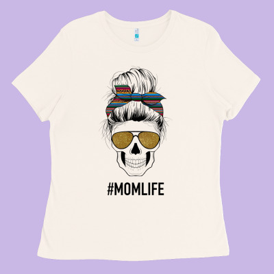 Western Glitter Aztec Patterned Mom Skull Ladies Tee Designed By Bettercallsaul