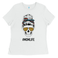 White Western Glitter Aztec Patterned Mom Skull Ladies Tee - Bettercallsaul
