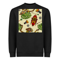 Black african woman and mask seamless pattern Heavyweight Sweatshirt - BundleAndBundleShop