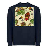 Navy african woman and mask seamless pattern Heavyweight Sweatshirt - BundleAndBundleShop