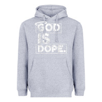 Heather Grey God Is Dope Gift for faithful Christians Heavyweight Hoodie - minhPixels