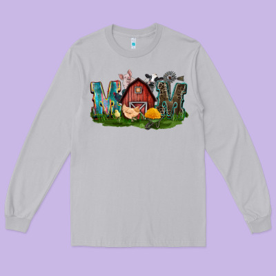Barn Mom Mother's Day Long Sleeve Tee Designed By Cowgirlartshop