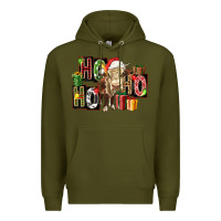 Army Green ho ho ho heifer Premium Hoodie - FaDigitalArtStudio