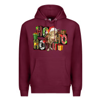 Burgundy ho ho ho heifer Premium Hoodie - FaDigitalArtStudio