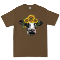 Cacao holstein cow with sunflower Premium Tee - BarkalooDesign