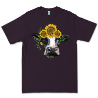 Plum holstein cow with sunflower Premium Tee - BarkalooDesign