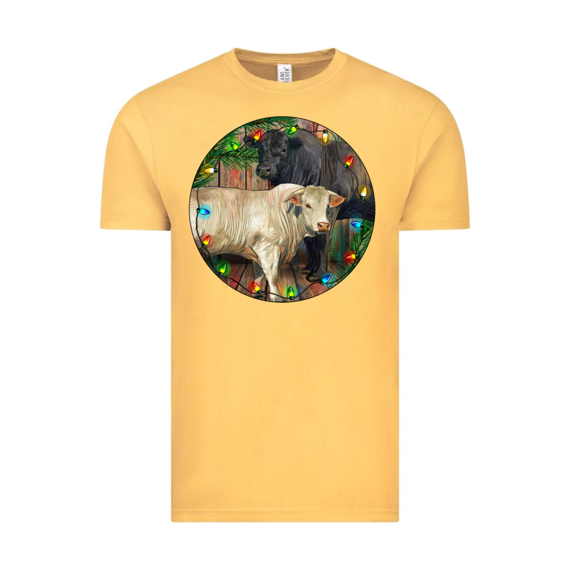 Christmas Charolais Bull And Black Angus Bull Vintage Tee by RanaPortraitStore | Teevron