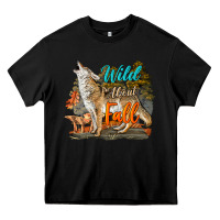 Black Wild About Fall Coyote Heavy Core Tee - LillyAllenDesigns
