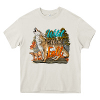 Cream Wild About Fall Coyote Heavy Core Tee - LillyAllenDesigns
