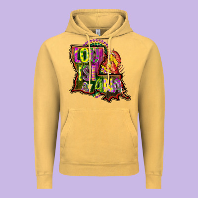 Louisiana Map Vintage Hoodie Designed By Cowgirlartshop