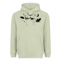 Matcha christmas santa dinosaur sleigh ride t rex funny gift t shirt Heavyweight Hoodie - minhPixels