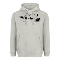 Moon Dust christmas santa dinosaur sleigh ride t rex funny gift t shirt Heavyweight Hoodie - minhPixels