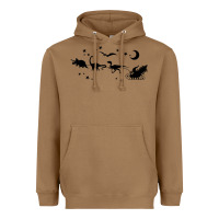 Christmas Santa Dinosaur Sleigh Ride T Rex Funny Gift T Shirt Heavyweight Hoodie | Teevron