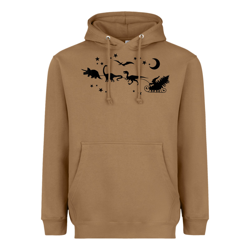 Christmas Santa Dinosaur Sleigh Ride T Rex Funny Gift T Shirt Heavyweight Hoodie by minhPixels | Teevron