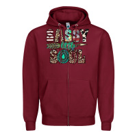 Burgundy sassy little soul Zipper Hoodie - CowhideDigitalArt