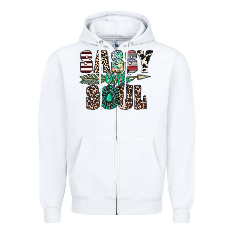 Sassy Little Soul Zipper Hoodie by CowhideDigitalArt | Teevron