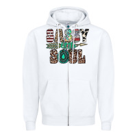 White sassy little soul Zipper Hoodie - CowhideDigitalArt