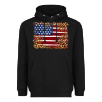 Black american flag and leopard Heavyweight Hoodie - Artiststas