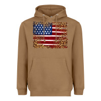 Toasted Coconut american flag and leopard Heavyweight Hoodie - Artiststas
