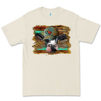 Bone holstein cow with cap and leopard background Premium Tee - BarkalooDesign