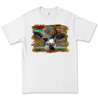 White holstein cow with cap and leopard background Premium Tee - BarkalooDesign