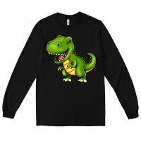 Black Cartoon T-Rex Long Sleeve Tee - HowdyJamesFarm
