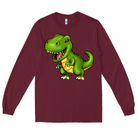 Burgundy Cartoon T-Rex Long Sleeve Tee - HowdyJamesFarm