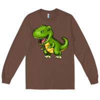 Chestnut Cartoon T-Rex Long Sleeve Tee - HowdyJamesFarm