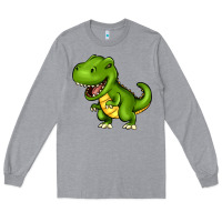 Heather Grey Cartoon T-Rex Long Sleeve Tee - HowdyJamesFarm