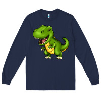 Navy Cartoon T-Rex Long Sleeve Tee - HowdyJamesFarm
