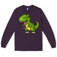 Plum Cartoon T-Rex Long Sleeve Tee - HowdyJamesFarm