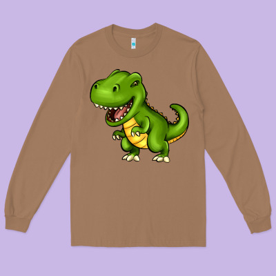 Cartoon T-rex Long Sleeve Tee Designed By Howdyjamesfarm