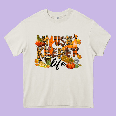Housekeeper Life Fall Heavy Core Tee Designed By Lillyallendesigns