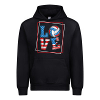 Black love usa flag volleyball gifts for volleyball fans teen t shirt Urban Hoodie - minhPixels