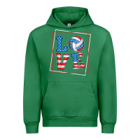 Emerald love usa flag volleyball gifts for volleyball fans teen t shirt Urban Hoodie - minhPixels