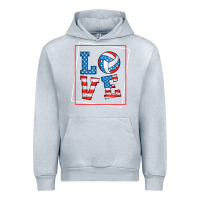 Heather Grey love usa flag volleyball gifts for volleyball fans teen t shirt Urban Hoodie - minhPixels