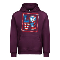 Mauve Wine love usa flag volleyball gifts for volleyball fans teen t shirt Urban Hoodie - minhPixels