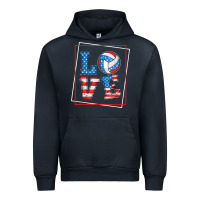 Navy love usa flag volleyball gifts for volleyball fans teen t shirt Urban Hoodie - minhPixels