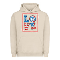 Pigment French Oak love usa flag volleyball gifts for volleyball fans teen t shirt Urban Hoodie - minhPixels