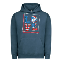 Pigment Midnight Navy love usa flag volleyball gifts for volleyball fans teen t shirt Urban Hoodie - minhPixels
