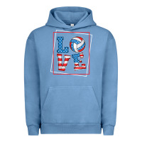 Pigment Pebble Blue love usa flag volleyball gifts for volleyball fans teen t shirt Urban Hoodie - minhPixels