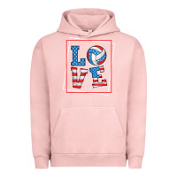 Pigment Salmon love usa flag volleyball gifts for volleyball fans teen t shirt Urban Hoodie - minhPixels