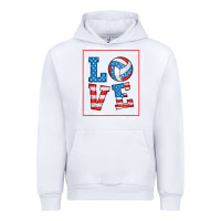 White love usa flag volleyball gifts for volleyball fans teen t shirt Urban Hoodie - minhPixels