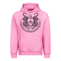 Fuchsia Pink sak yant thai tattoo twin tiger muay magical thailand gifts t shirt Urban Hoodie - minhPixels